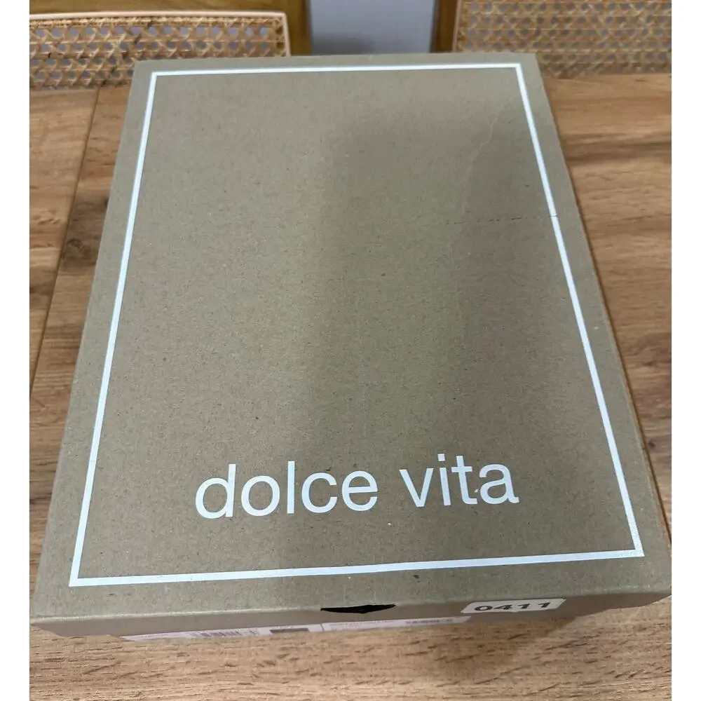 Dolce Vita Jhenee Espadrille Perforated Taupe Suede Sz 8 NIB Chunky Chain Detail - Picture 13 of 14